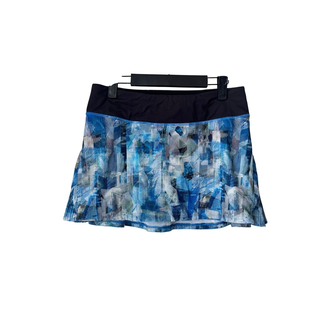 Lululemon Pace Rival Skirt Blue Abstract Geometric Athletic Skort Size 6 Reg
